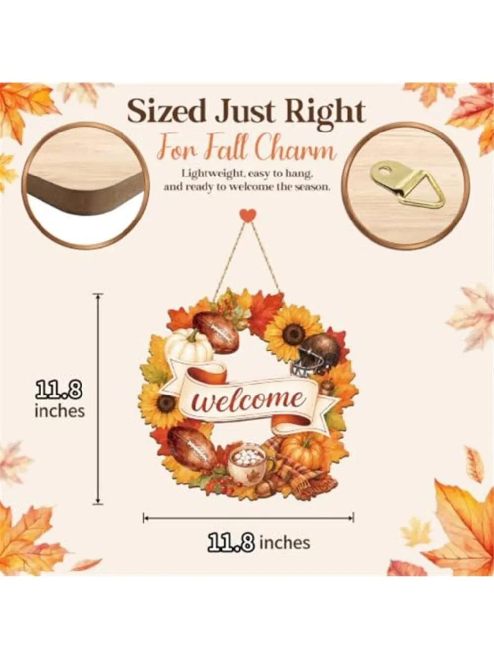 Fall Decorations for Home Fall Door Decor Wreath Welcome Wooden Wall Sign